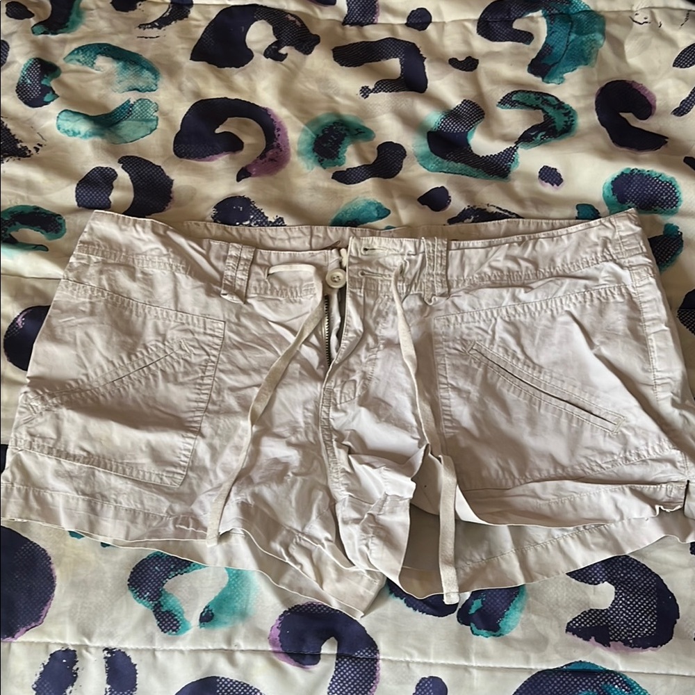 White Bermuda Shorts with Drawstring Closure